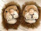 Lion Head Fuzzy Slippers   Size Medium