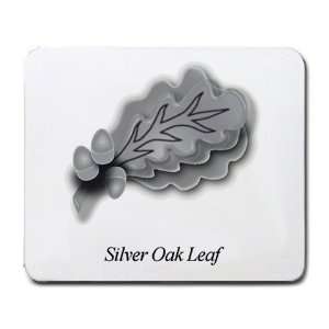  Silver Oak Leaf Mouse Pad: Office Products