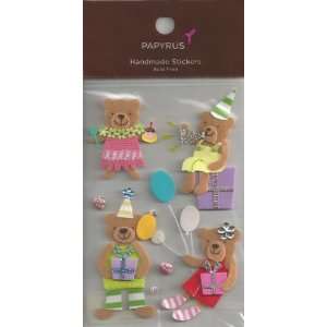  Teddy Bear Birthday Party Dimensional Scrapbook Stickers 