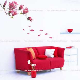 Large Magnolia Flowers & Tree Wall Stickers Mural Art Decals  
