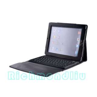 The New iPad 3 PU Leather Case Cover With stand Bluetooth Keyboard 