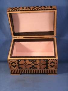 Vintage Russian/European Inlaid Jewelry Trinket Box  