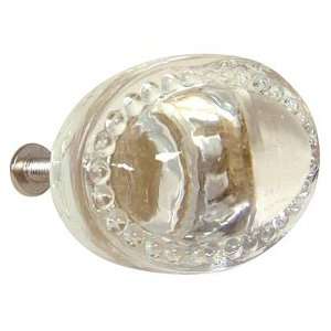  Oval Crystal Glass Knobs   Set of 2