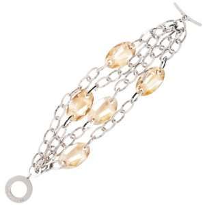 HOLLYWOOD: Stainless steel multi chain bracelet made with CRYSTALLIZED 