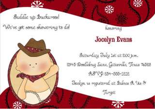 24 Little Cowboy/Cowgirl Baby Shower Invitations  