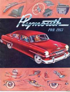 1953 Full Color Plymouth Automobile Brochure  