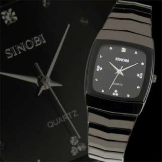   stainless steel strap men boy quartz luxury watch gift box  