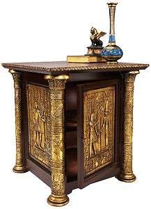 Egyptian Revival Occasional Side Table Ancient Dynasties Hieroglyphics 