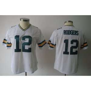 green bay packers #12 aaron rodgers white women jersey american 
