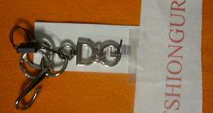 NWT DOLCE AND GABBANA D AND G SILVER LOGO KEYCHAIN RING  