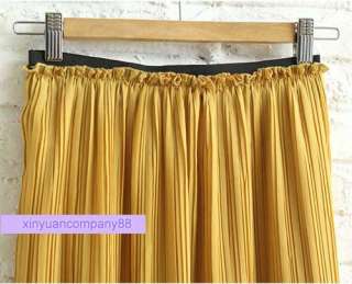   Styles Women Chiffon Pleated Elastic Waistband Long Skirt DR11  