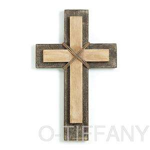 Layered Wood Cross with Wire 16 High New in Box  
