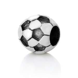  Chuvora Sterling Silver Football Soccer Bead Charm Fits 