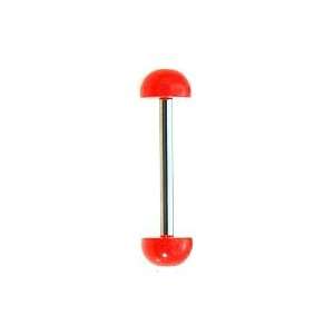 Stainless Steel with UV Red Barbell   14G   Sold as a Pair (16mm bar 