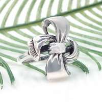 Cute Ribbon/Bow Tie Knot Sterling Silver Ring 9  