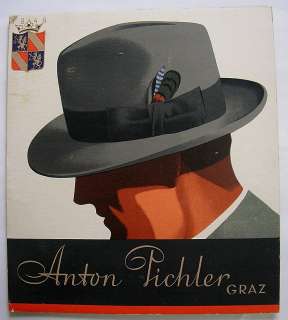 FRENCH CARDBOARD SIGN HATS ANTON PICHLER GRAZ 1950  