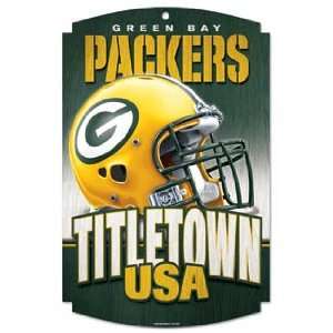 Green Bay Packers Titletown NFL Hardboard Wooden Wood Sign  