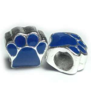   Dog Paw Blue Nittany Lion Fits Pandora Chamilia Troll Style Bracelet