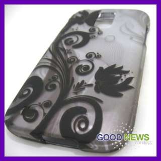 for Samsung Galaxy S II T989 Silver Vine Flower Rubberized Hard Phone 