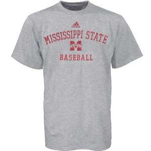 adidas Mississippi State Bulldogs Ash Baseball Practice T shirt 