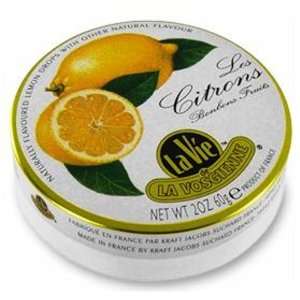 La Vie La Vosgienne Lemon Hard Candy, 2 Ounce Tins (Pack of 10 