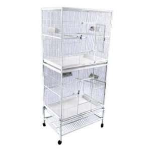  A and E Double Stack Flight Bird Cage White: Pet Supplies