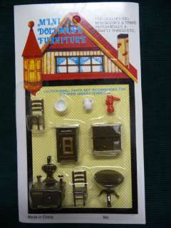 Mini Dollhouse Furniture 1/4 or 1/48 or O scale Kitchen table chairs 