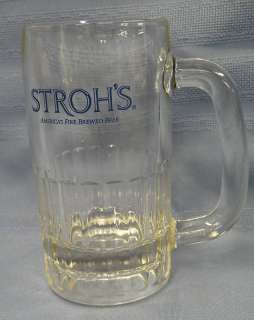 Strohs Beer Glass Mug Americas Fire Brewed 5.25  