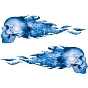  Inferno Skull Flames Blue Automotive