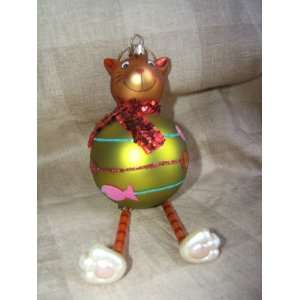  Christmas Cat ~ Blown Glass Ornament: Home & Kitchen