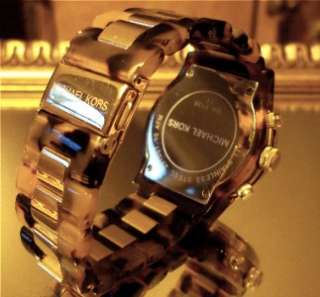 MICHAEL KORS Brown TORTOISE Shell Watch CHRONOGRAPH Gold DESIGNER 