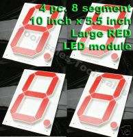 4pc 10 inch very large RED 8 segment LED display  