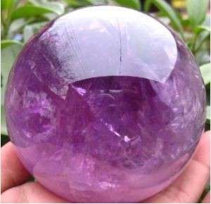 Natural amethyst rock quartz crystal ball + STAND  