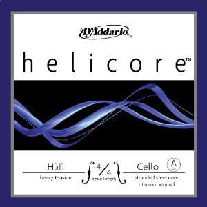  DAddario Helicore Cello Single A String, 4/4 Scale, Heavy 