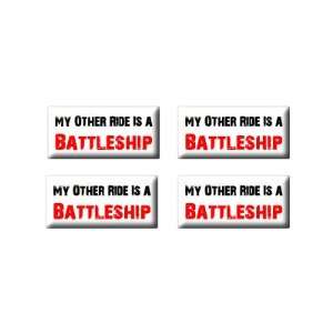   Vehicle Car Is A Battleship 3D Domed Set of 4 Stickers Automotive
