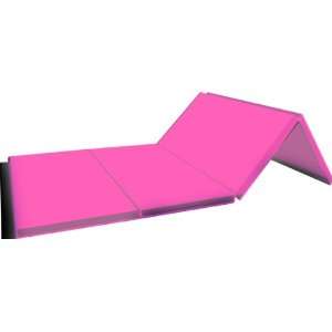  4 x 8 x 1 3/8   Pink   Gymnastics Folding Panel Mat 