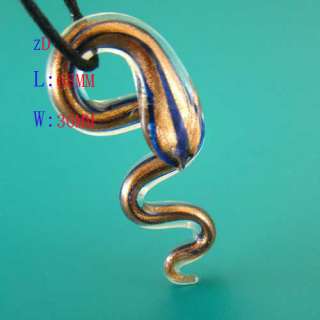 g344 Charm Colors Fluorescent Snake Murano Lampwork Glass Pendant 
