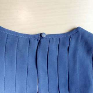 Princess Kate Elegant Pleated With Belt Dress Blue Size S M L  