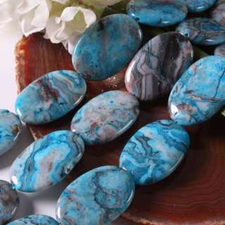 20x30MM Blue Crazy Lace Agate Oval Loose Beads Strand  