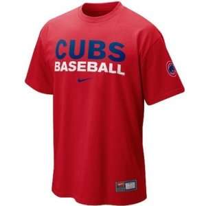  Mens Chicago Cubs Red MLB Practice Tshirt: Sports 