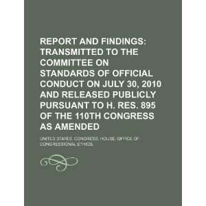  Report and findings transmitted to the Committee on Standards 
