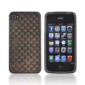   4S 4 Black 3D Cubes TPU Crystal Silicone Skin Case Cover Electronics