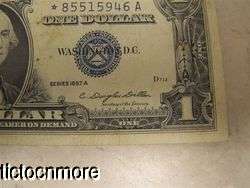   1957A 1957 A $1 ONE DOLLAR BILL SILVER CERTIFICATE STAR NOTE BLUE SEAL
