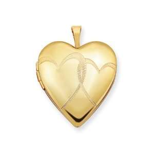  1/20 Gold Filled 20mm Entwined Hearts Heart Locket   Chain 