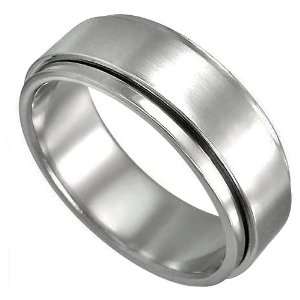  316L Stainless Steel Spinner Wedding Band   Size 9 
