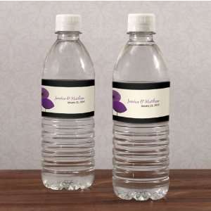   Romantic Elegance Water Bottle Label   Oasis Blue