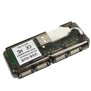 Mini 4 Port USB Hi Speed HUB 480 Mbps PC Slim Coffee  