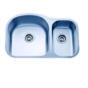  Stainless Steel Under Mount Offset Double Bowl Kitchen Sink 
