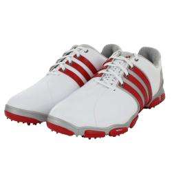 Adidas Tour 360 4.0 White/ Metallic/ Red Golf Shoes  Overstock