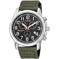 Citizen Eco Drive Mens Chronograph Canvas Strap Watch  Overstock